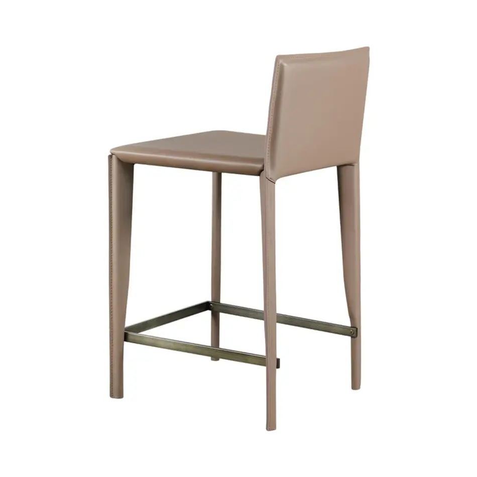 The Grand Interior MANTOVA Bar Stool, Taupe Microleather The Grand Interior MANTOVA Bar Stool, Taupe Microleather