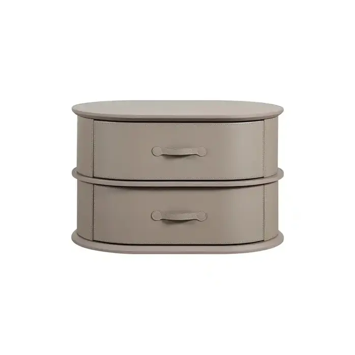 The Grand Interior PALM Nightstand, Taupe Microleather The Grand Interior PALM Nightstand, Taupe Microleather
