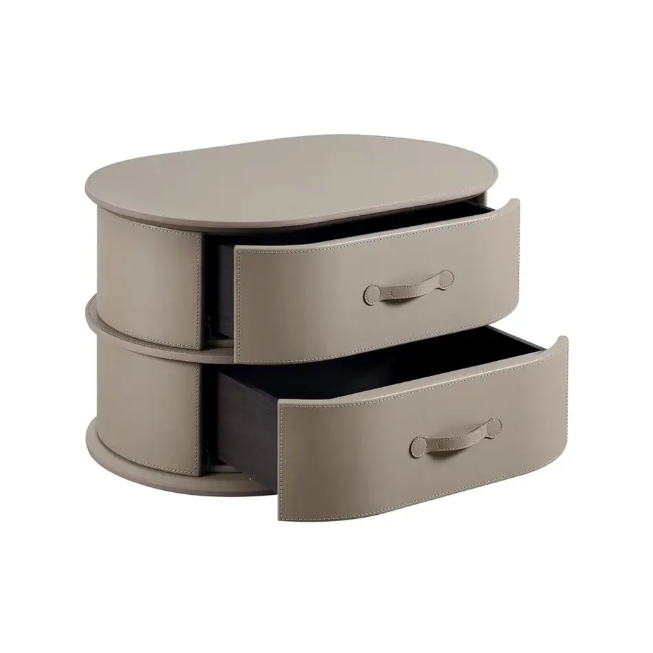 The Grand Interior PALM Nachtkastje Taupe Microleder