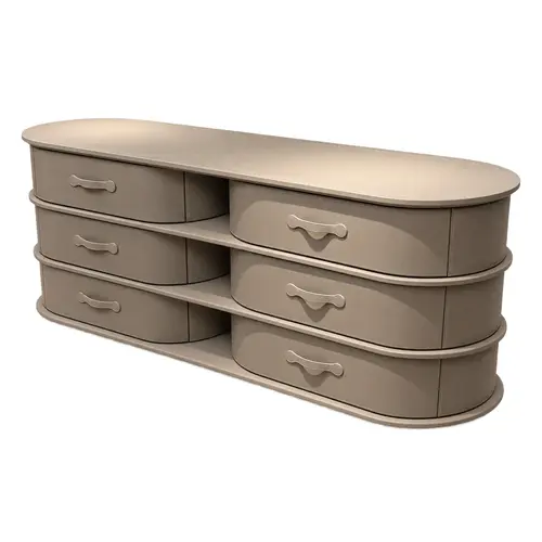 The Grand Interior PALM Cabinet – Luxury Microleather Sideboard with 6 Drawers The Grand Interior PALM Cabinet – Luxury Microleather Sideboard with 6 Drawers