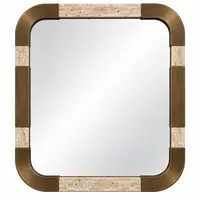 LEANDRO Mirror – Travertin & Brons | Luxe Design Spiegel