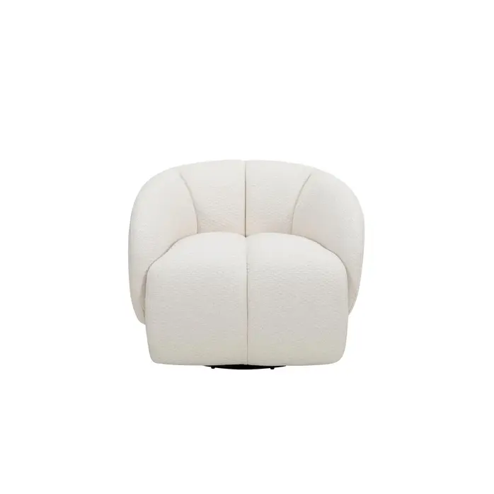 The Grand Interior ANGELICA Armchair Swivel – Swivel Designer Armchair | White-Beige