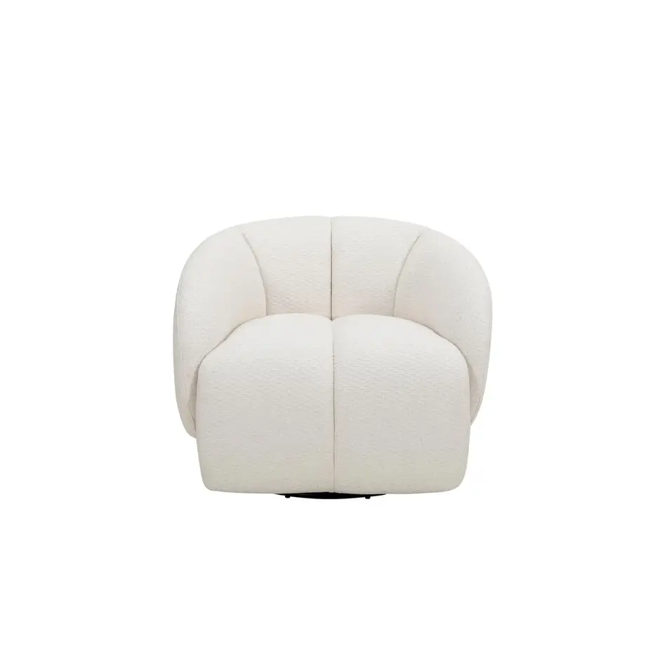 The Grand Interior ANGELICA Armchair Swivel – Swivel Designer Armchair | White-Beige The Grand Interior ANGELICA Armchair Swivel – Swivel Designer Armchair | White-Beige