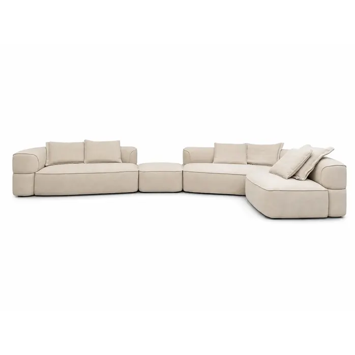 The Grand Interior VALENTINO Corner Sofa Right – Modular Corner Sofa in Italian Fabric | Vivaldi Beige