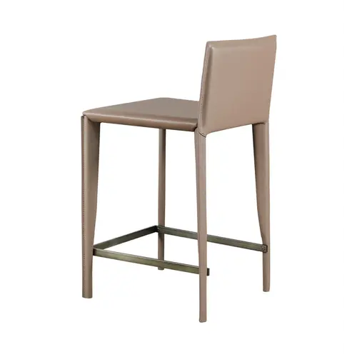 The Grand Interior MANTOVA Bar Chair – Taupe Microleather & Bronze Footrest