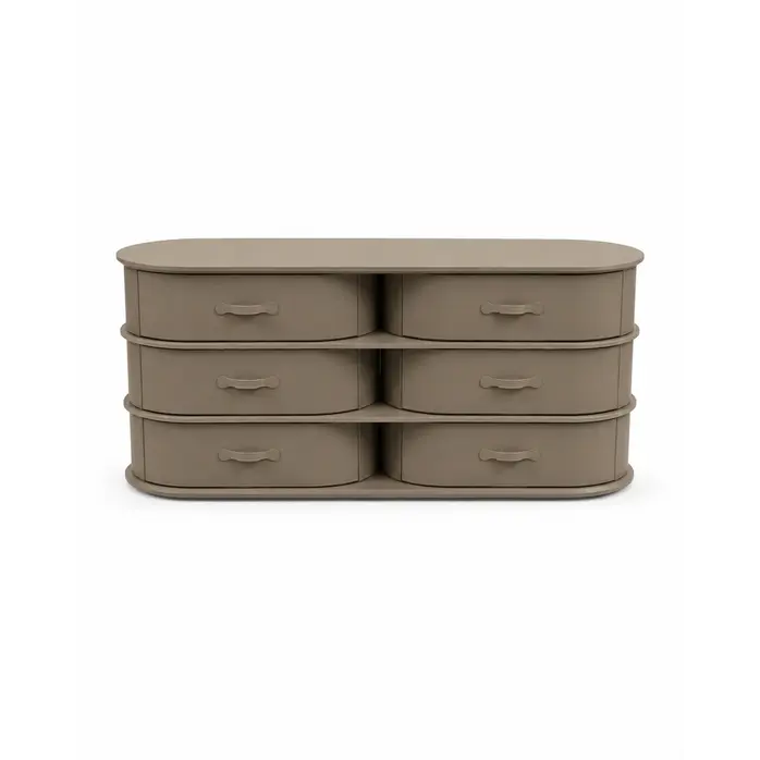 The Grand Interior PALM Cabinet – Handcrafted Chest of Drawers in Micro Leather | 6 Drawers