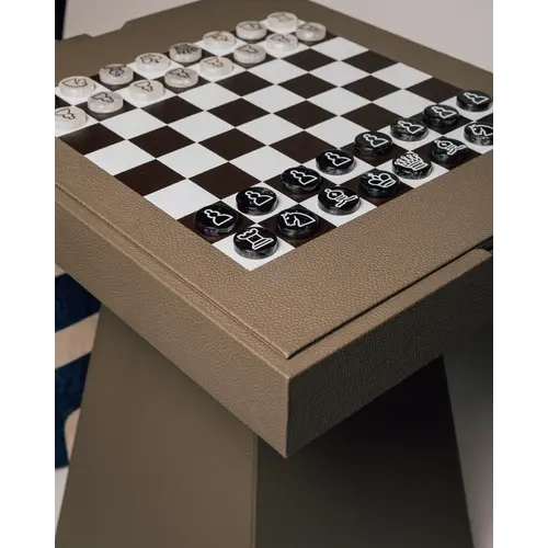 House of Nobilique House of Nobilique Leather Game Table Taupe – Leather Chess & Backgammon Table House of Nobilique House of Nobilique Leather Game Table Taupe – Leather Chess & Backgammon Table