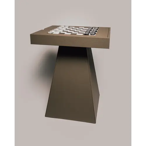 House of Nobilique House of Nobilique Leather Game Table Taupe – Leather Chess & Backgammon Table House of Nobilique House of Nobilique Leather Game Table Taupe – Leather Chess & Backgammon Table