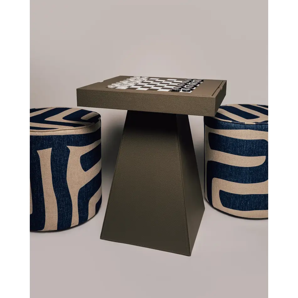 House of Nobilique House of Nobilique Leather Game Table Taupe – Leather Chess & Backgammon Table House of Nobilique House of Nobilique Leather Game Table Taupe – Leather Chess & Backgammon Table