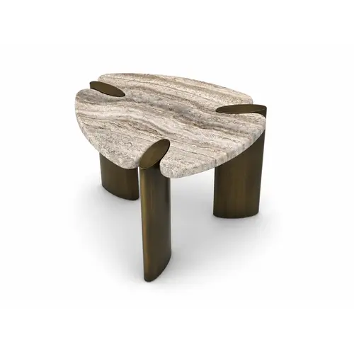 The Grand Interior ROMANO Travertine Side Table