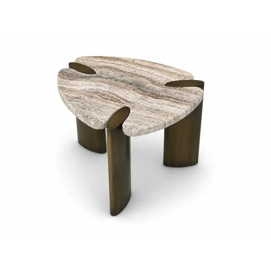 The Grand Interior ROMANO Travertine Side Table