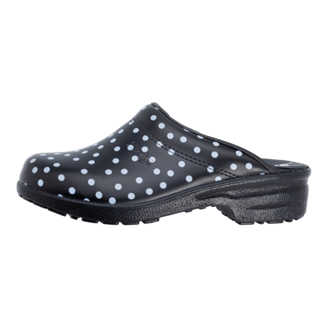 F-720.02 clogs Black + white dots