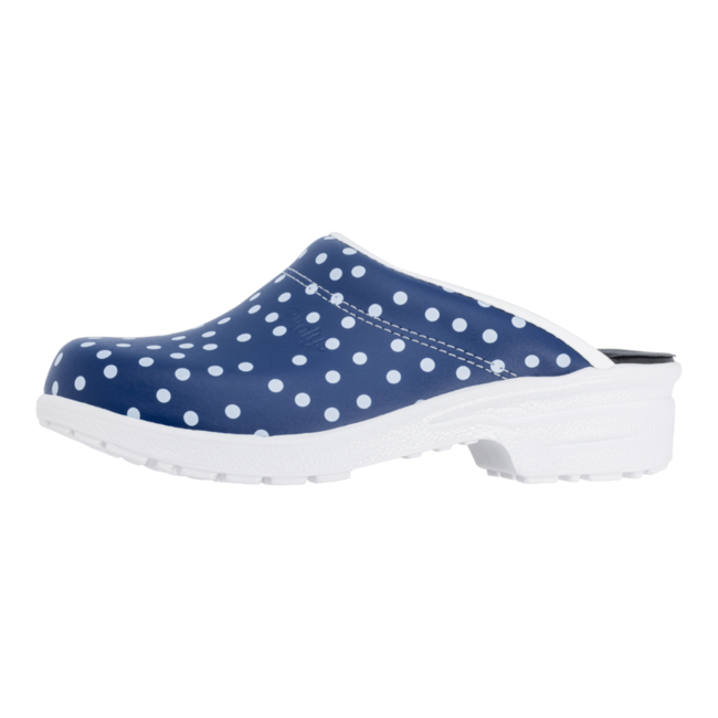 F-720.10 clogs blue + white dots