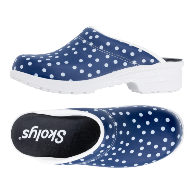 F-720.10 clogs blue + white dots