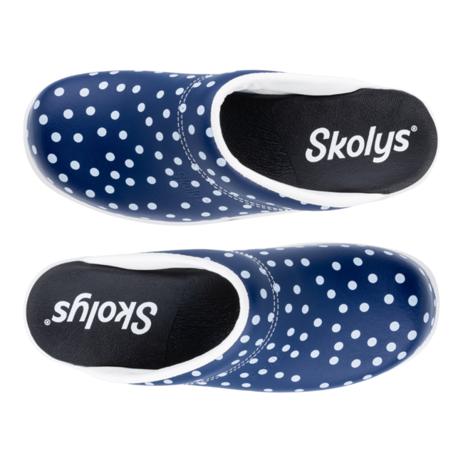F-720.10 clogs blue + white dots