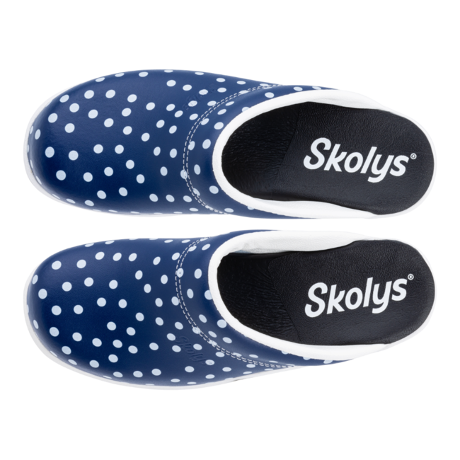 F-720.10 clogs blue + white dots