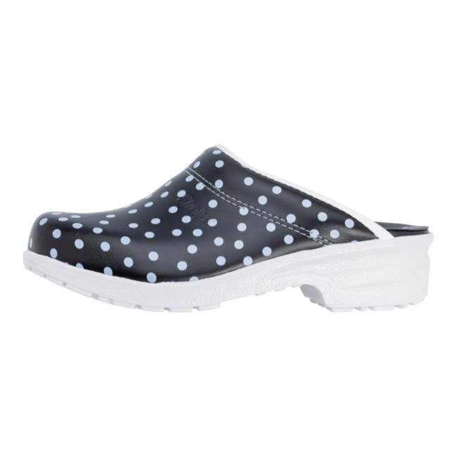 F-720.08 clogs Black + white dots + white