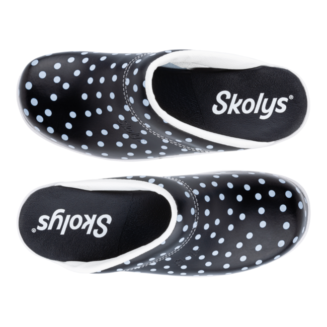 F-720.08 clogs Black + white dots + white
