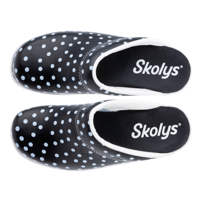 F-720.08 clogs Black + white dots + white