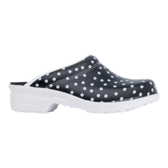 F-720.08 clogs Black + white dots + white