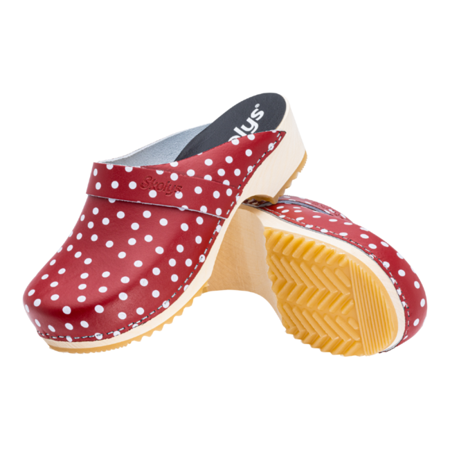 W-320.06 klompen Rood + witte stippen