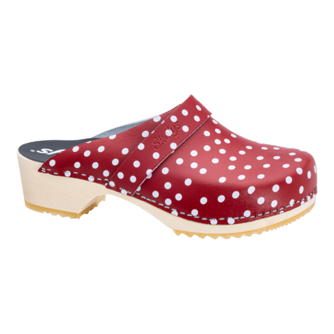 W-320.06 clogs Red + White dots