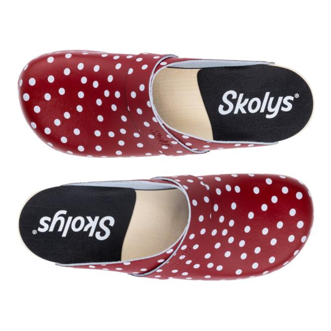 W-320.06 clogs Red + White dots