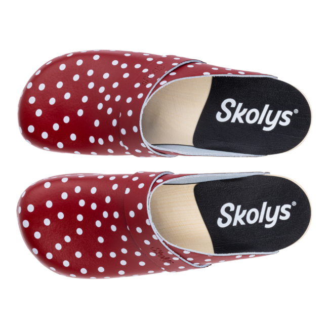 W-320.06 clogs Red + White dots