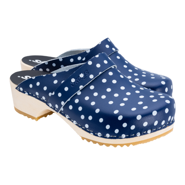 W-320.10 clogs Blue + White dots