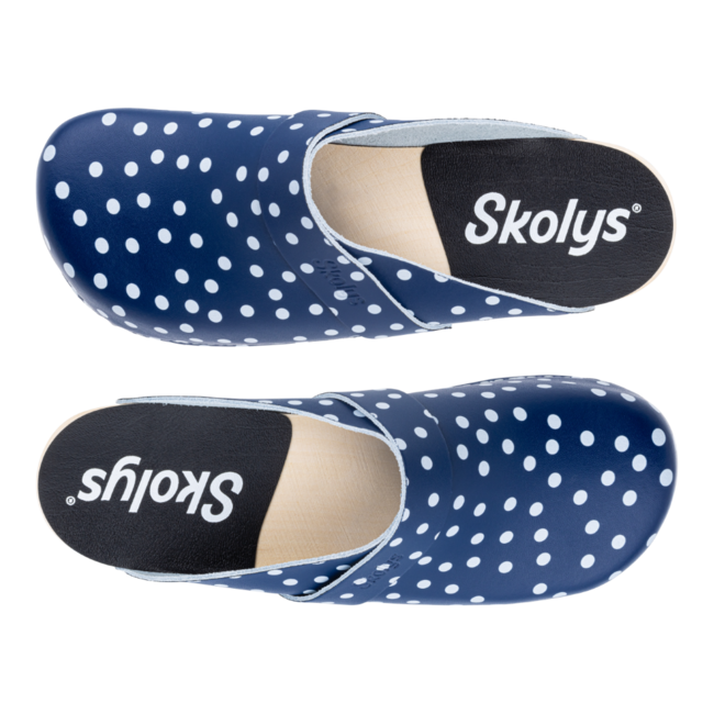 W-320.10 clogs Blue + White dots