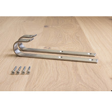 RVS geborsteld bevestigingshaken set