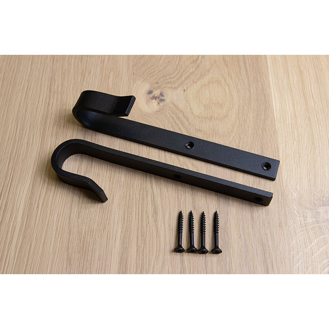 Zwarte bevestigingshaken set (gepoedercoat)