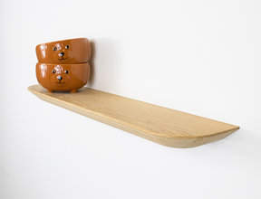 Zwevende wandplank facet onbehandeld