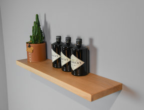 S228 - Wandplank eiken nature gelakt - 178 cm x 30 cm x 40 mm