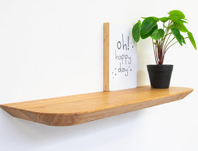 Zwevende wandplank facet transparant geolied