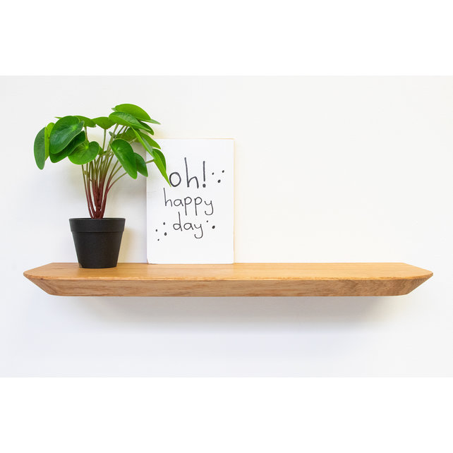Zwevende wandplank facet transparant geolied