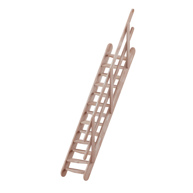 Osaka vaste ruimtebesparende trap beukenhout - 60 cm Bouwpakket