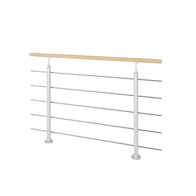 Interio balustrade set beukenhout/staal RAL 9006