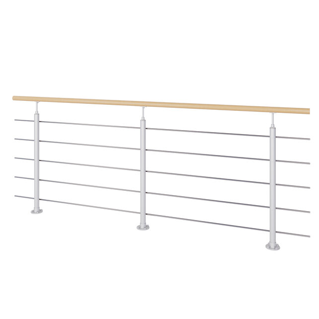 Interio balustrade set beukenhout/staal RAL 9006