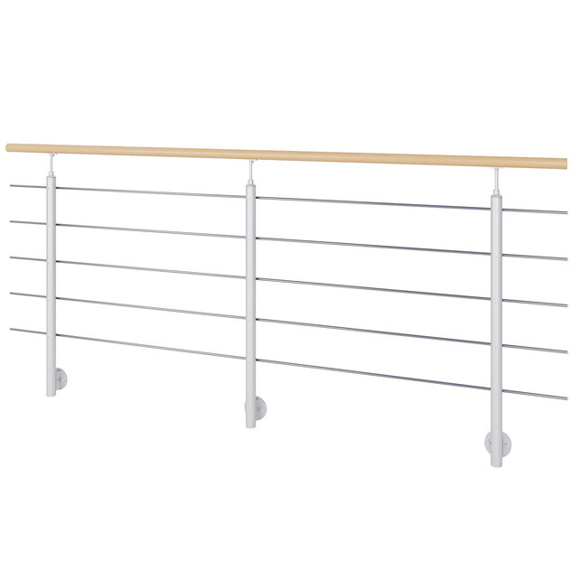 Interio balustrade set beukenhout/staal RAL 9006