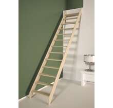 Cottage Junior vaste trap recht vurenhout - 65 cm breed