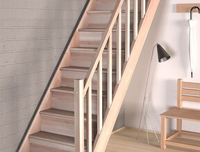 Tradi Eco vaste trap recht beuken - 80 cm