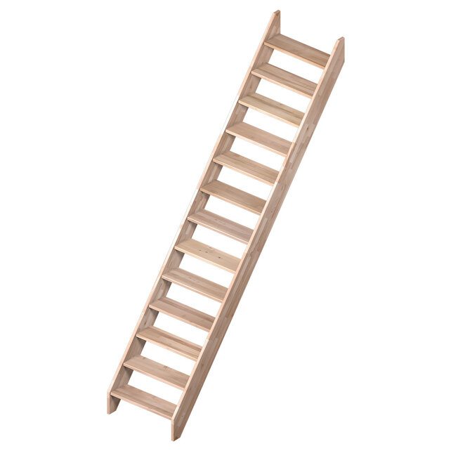 Ardennes vaste trap recht eikenhout - 70 cm breed