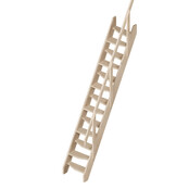 Kyoto vaste ruimtebesparende trap met leuning vurenhout - 54 cm breed