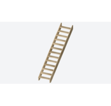 Milan rechte en brede trap eikenhouten