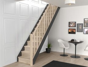 Liverpool rechte en brede trap eikenhout - 80 cm