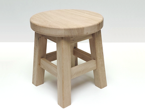 Houten krukje (eikenhout)