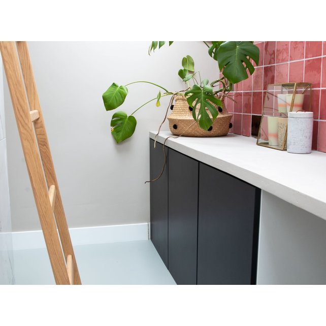 Échelle de salle de bains chêne naturel laqué