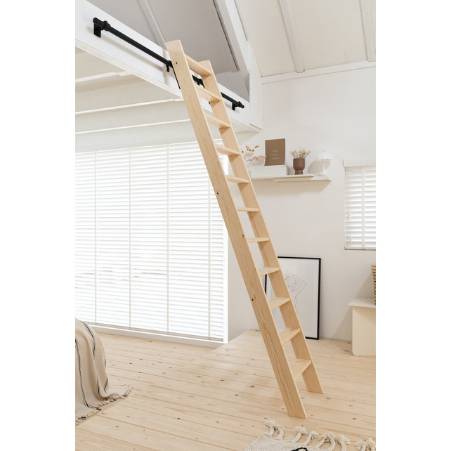 Escalier droit en pin (escalier d'ébéniste)