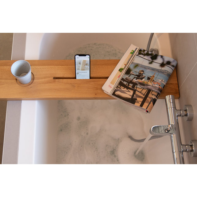 Planche de bain en chêne laqué naturel